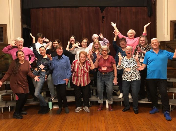 Harmony Heritage rehearsal with Gail Jencik coaching
